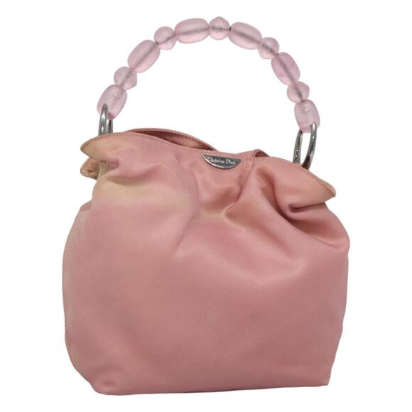 DIOR Maris Pearl Hand Bag Nylon Pink - Picture 1 of 12